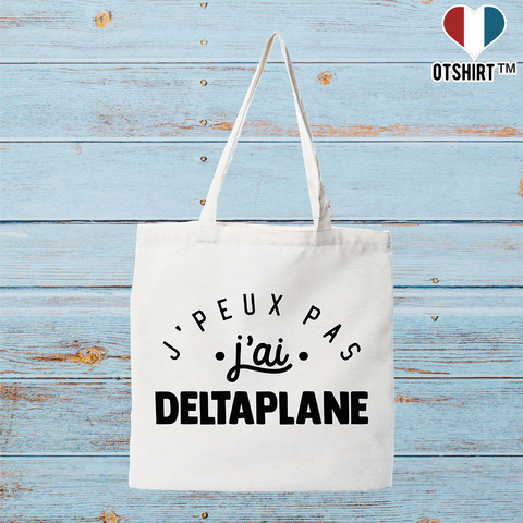 Tote bag coton recyclé j'peux pas j'ai deltaplane 2