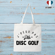 Tote bag coton recyclé j'peux pas j'ai disc golf 2