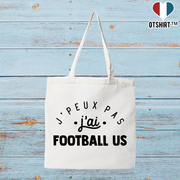 Tote bag coton recyclé j'peux pas j'ai football us 2