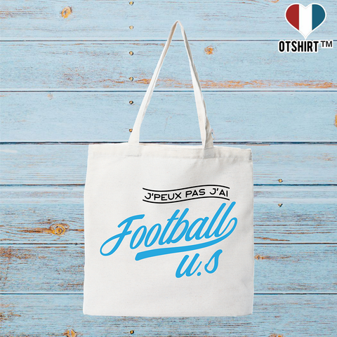 Tote bag coton recyclé j'peux pas j'ai football us