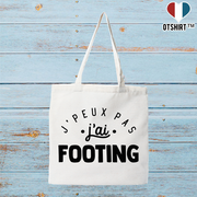 Tote bag coton recyclé j'peux pas j'ai footing 2