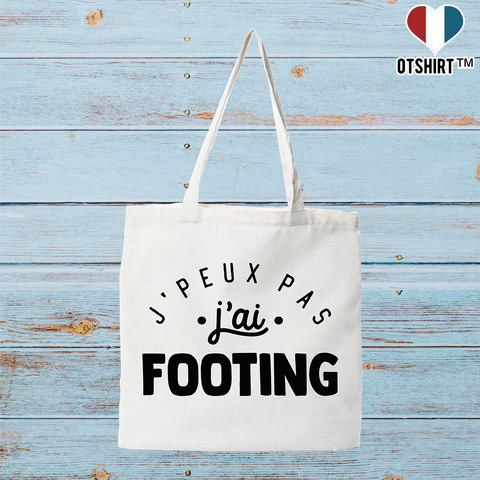 Tote bag coton recyclé j'peux pas j'ai footing 2