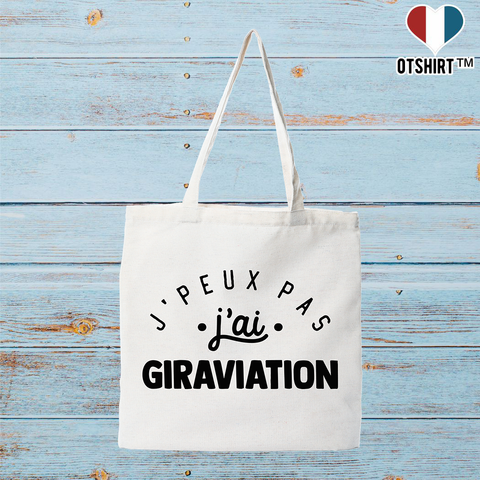 Tote bag coton recyclé j'peux pas j'ai giraviation 2