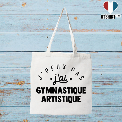 Tote bag coton recyclé j'peux pas j'ai gymnastique artistique 2