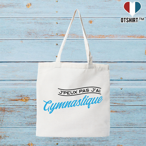 Tote bag coton recyclé j'peux pas j'ai gymnastique