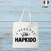 Tote bag coton recyclé j'peux pas j'ai hapkido 2
