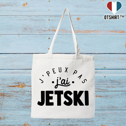Tote bag coton recyclé j'peux pas j'ai jetski 2