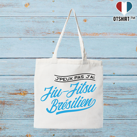 Tote bag coton recyclé j'peux pas j'ai jiu-jitsu brésilien