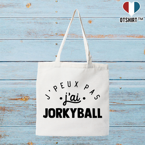 Tote bag coton recyclé j'peux pas j'ai jorkyball 2