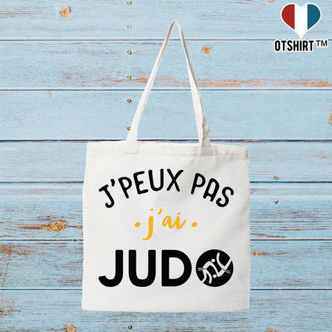 Tote bag coton recyclé j'peux pas j'ai judo 3