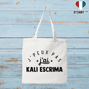 Tote bag coton recyclé j'peux pas j'ai kali escrima 2