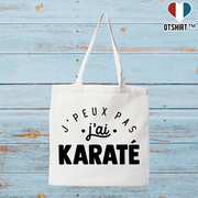 Tote bag coton recyclé j'peux pas j'ai karaté 2