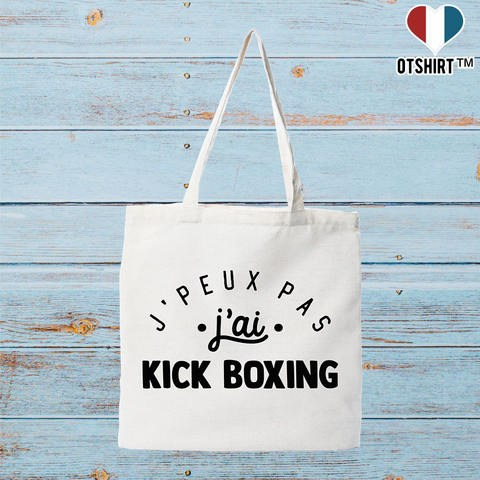 Tote bag coton recyclé j'peux pas j'ai kick boxing 2