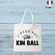Tote bag coton recyclé j'peux pas j'ai kin ball 2