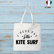 Tote bag coton recyclé j'peux pas j'ai kite surf 2