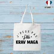 Tote bag coton recyclé j'peux pas j'ai krav maga 2
