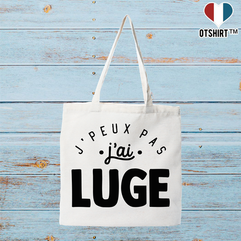 Tote bag coton recyclé j'peux pas j'ai luge 2