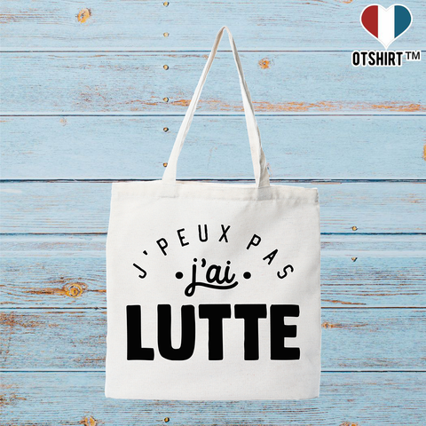 Tote bag coton recyclé j'peux pas j'ai lutte 2