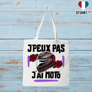 Tote bag coton recyclé j'peux pas j'ai moto