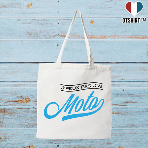 Tote bag coton recyclé j'peux pas j'ai moto 2