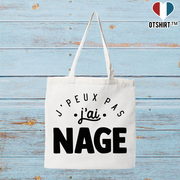 Tote bag coton recyclé j'peux pas j'ai nage 2