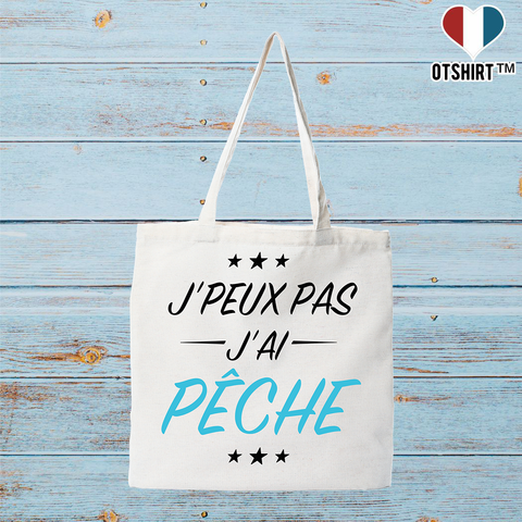 Tote bag coton recyclé j'peux pas j'ai pêche 2
