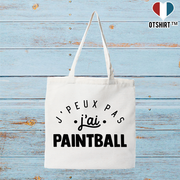 Tote bag coton recyclé j'peux pas j'ai paintball 2