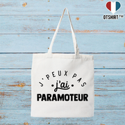 Tote bag coton recyclé j'peux pas j'ai paramoteur 2