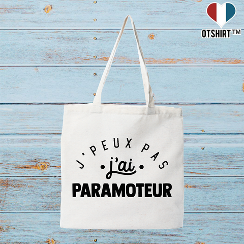Tote bag coton recyclé j'peux pas j'ai paramoteur 2