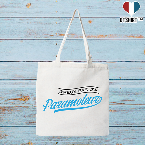Tote bag coton recyclé j'peux pas j'ai paramoteur