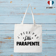 Tote bag coton recyclé j'peux pas j'ai parapente 2
