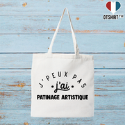 Tote bag coton recyclé j'peux pas j'ai patinage artistique 2