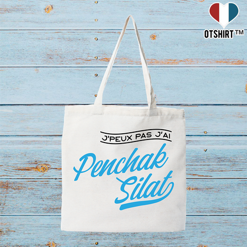 Tote bag coton recyclé j'peux pas j'ai penchak silat