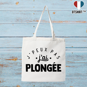 Tote bag coton recyclé j'peux pas j'ai plongée 2