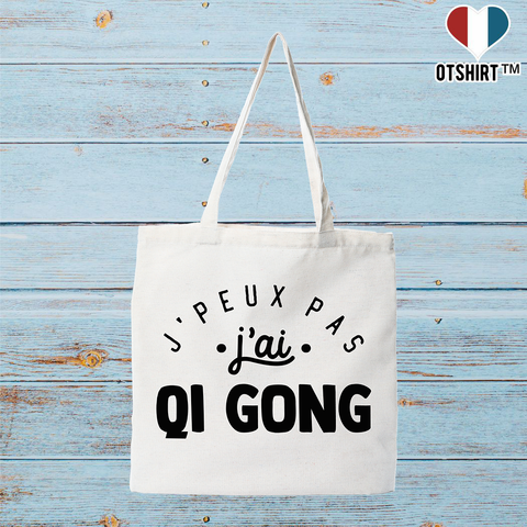 Tote bag coton recyclé j'peux pas j'ai qi gong 2
