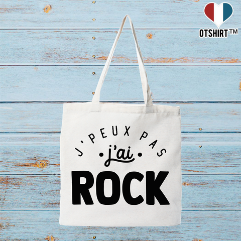 Tote bag coton recyclé j'peux pas j'ai rock 2