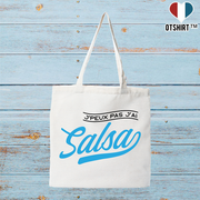 Tote bag coton recyclé j'peux pas j'ai salsa