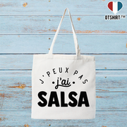 Tote bag coton recyclé j'peux pas j'ai salsa 2