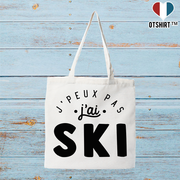 Tote bag coton recyclé j'peux pas j'ai ski 2