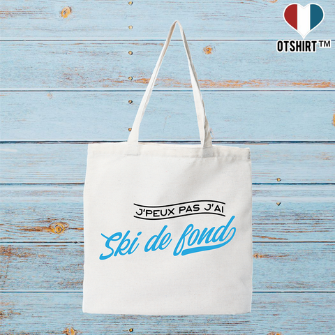 Tote bag coton recyclé j'peux pas j'ai ski de fond