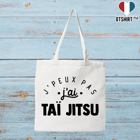 Tote bag coton recyclé j'peux pas j'ai taï jitsu 2