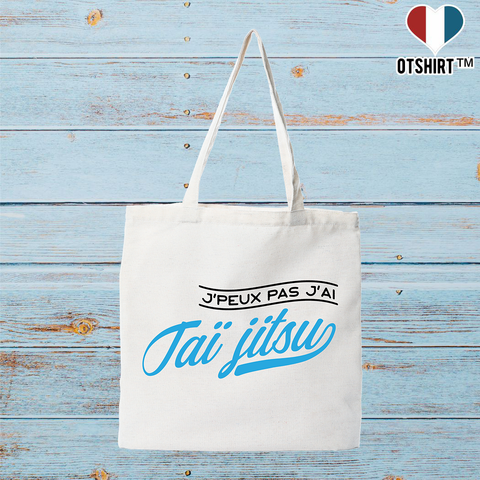 Tote bag coton recyclé j'peux pas j'ai taï jitsu