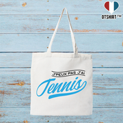 Tote bag coton recyclé j'peux pas j'ai tennis