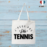 Tote bag coton recyclé j'peux pas j'ai tennis 2