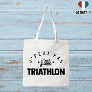 Tote bag coton recyclé j'peux pas j'ai triathlon 2