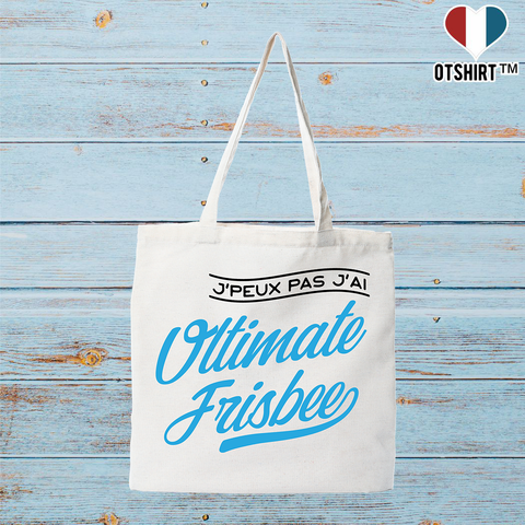 Tote bag coton recyclé j'peux pas j'ai ultimate frisbee