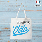 Tote bag coton recyclé j'peux pas j'ai vélo