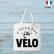 Tote bag coton recyclé j'peux pas j'ai vélo 2