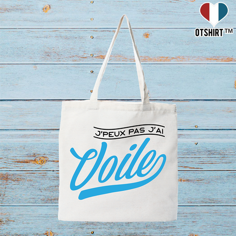 Tote bag coton recyclé j'peux pas j'ai voile