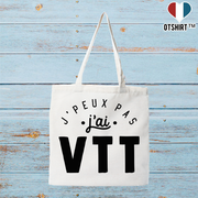 Tote bag coton recyclé j'peux pas j'ai vtt 2